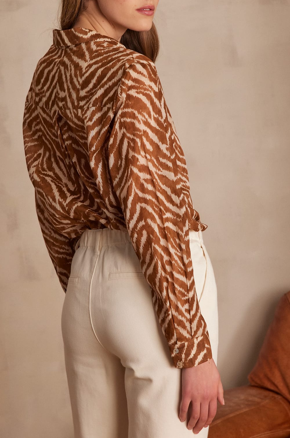 COLETTE blouse in zebra print cotton;${refinementColor}