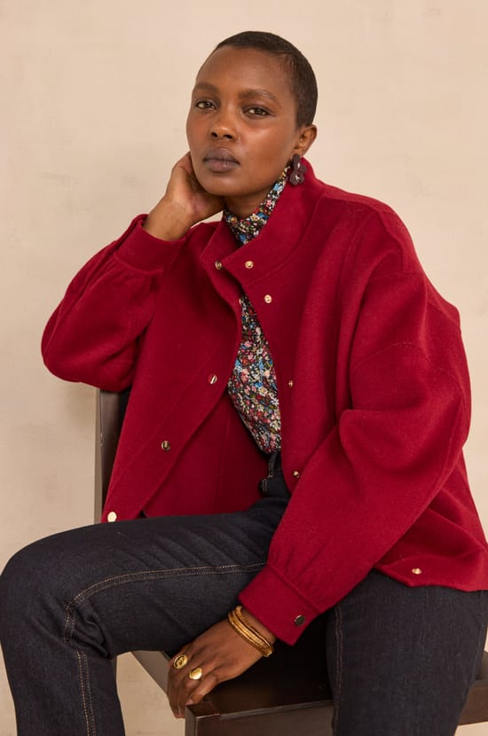 Blouson en laine m&eacute;lang&eacute;e CHRIS;${refinementColor}