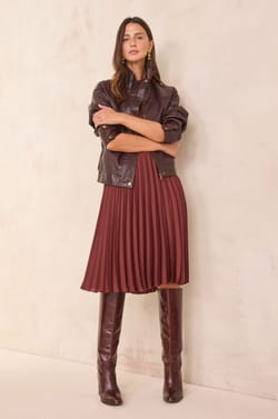 BERTILLE pleated wrap midi dress;${refinementColor}