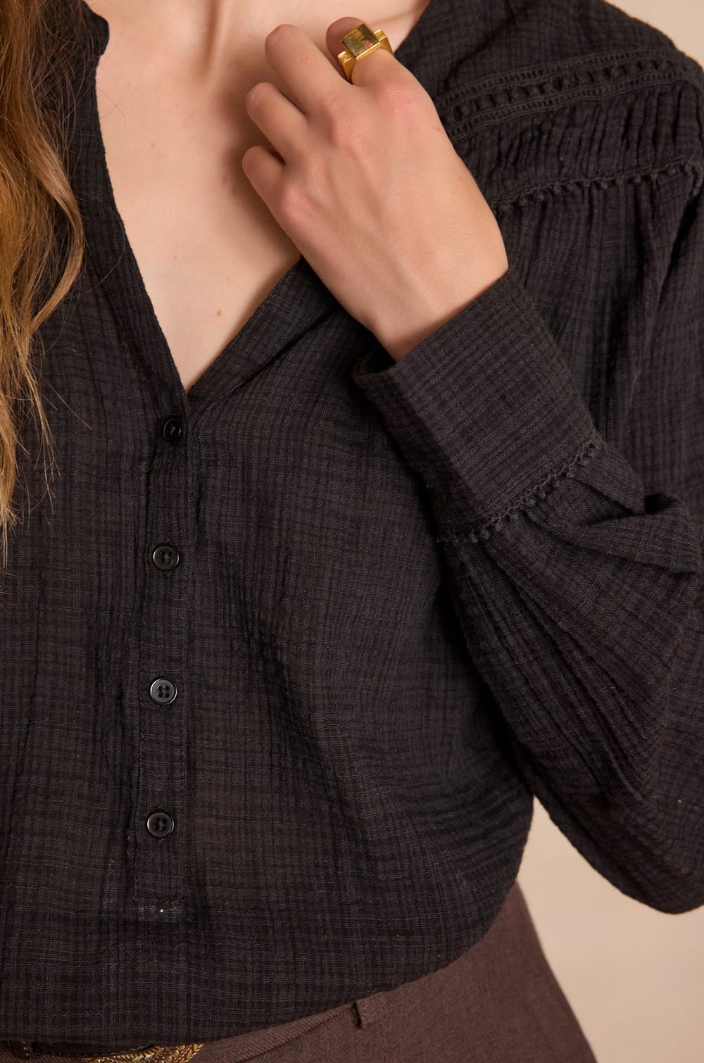 Blouse SHANA en coton brodée;${refinementColor}