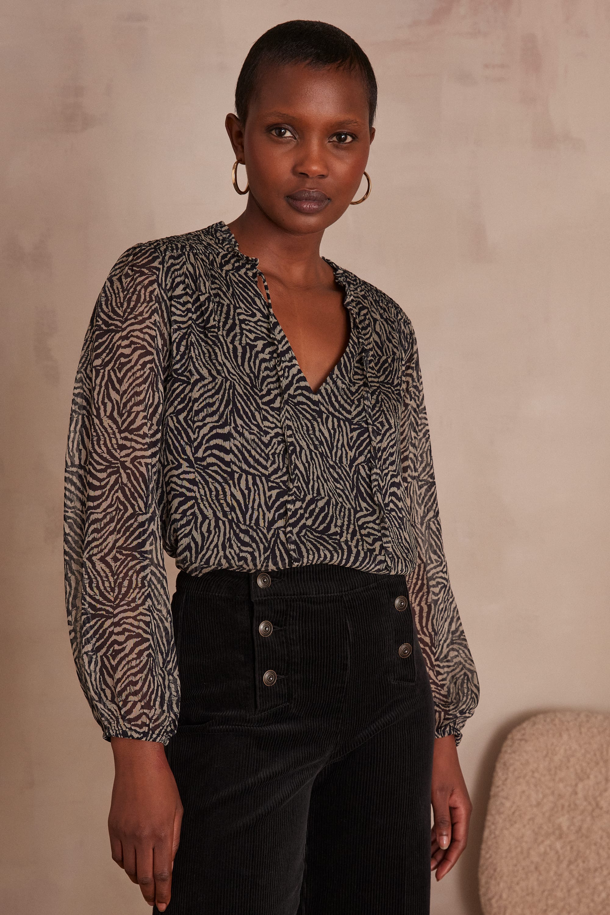 PRISCA blouse woman | BLACK | Maison 123