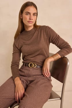 Flynn Long Sleeve Silk Blend T-Shirt;${refinementColor}