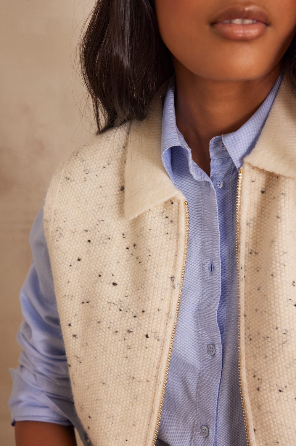 BENJI sleeveless cardigan;${refinementColor}