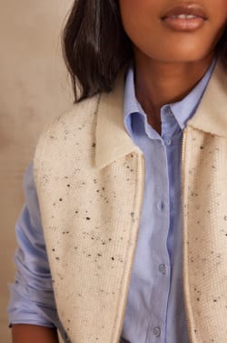 BENJI sleeveless cardigan;${refinementColor}