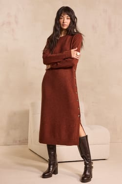 Phoebee mixed wool and yak knit dress;${refinementColor}