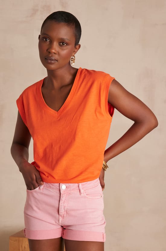 DELYA cotton T-shirt;${refinementColor}