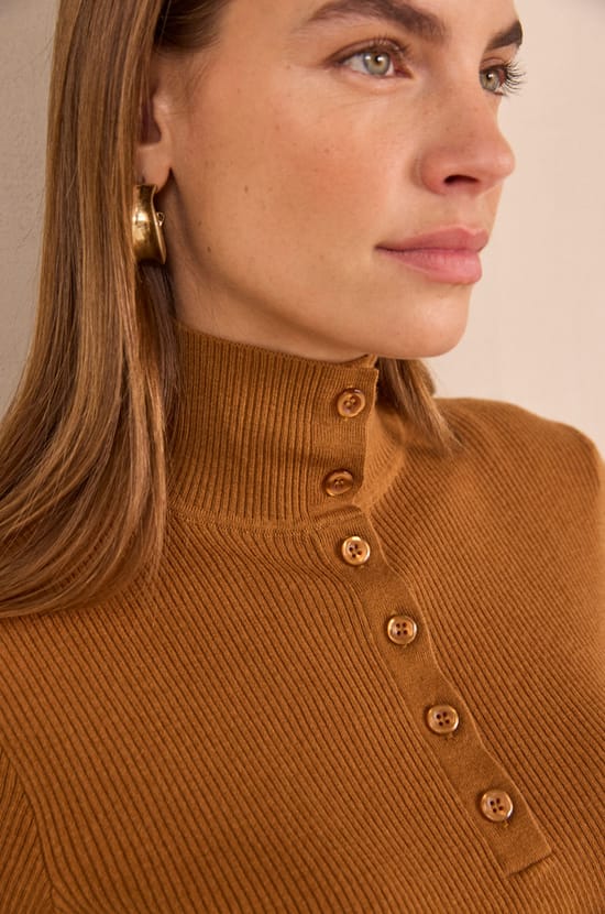 ASHLEY long sleeve mixed wool sweater;${refinementColor}