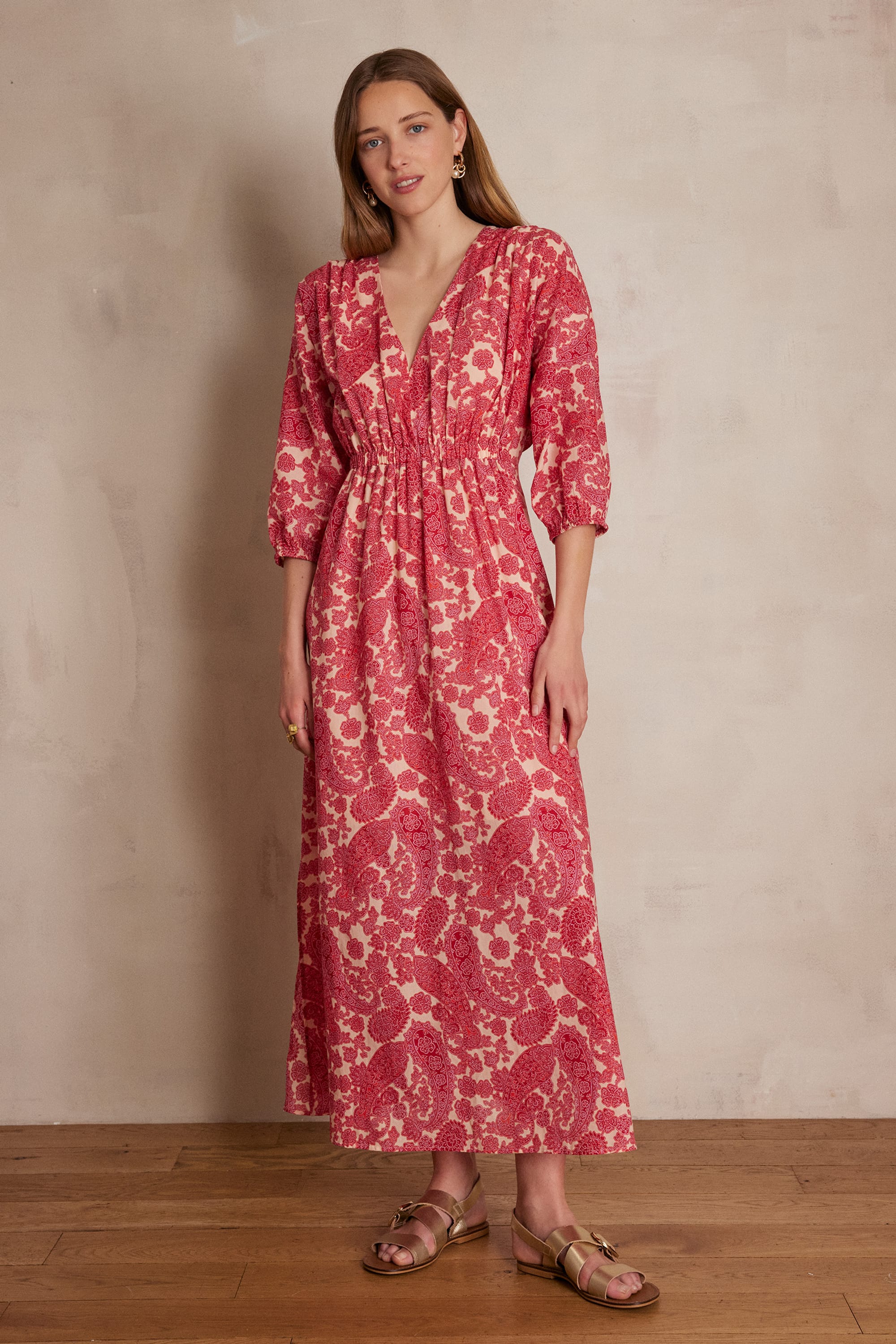 LORENZA Cotton Dress woman | LIGHT FUCHSIA | Maison 123
