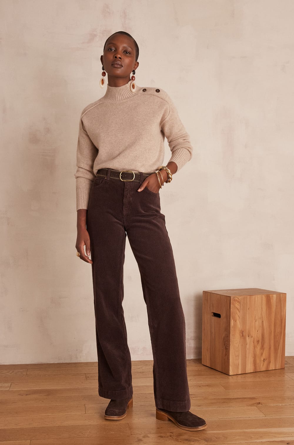 LISA velvet trousers;${refinementColor}