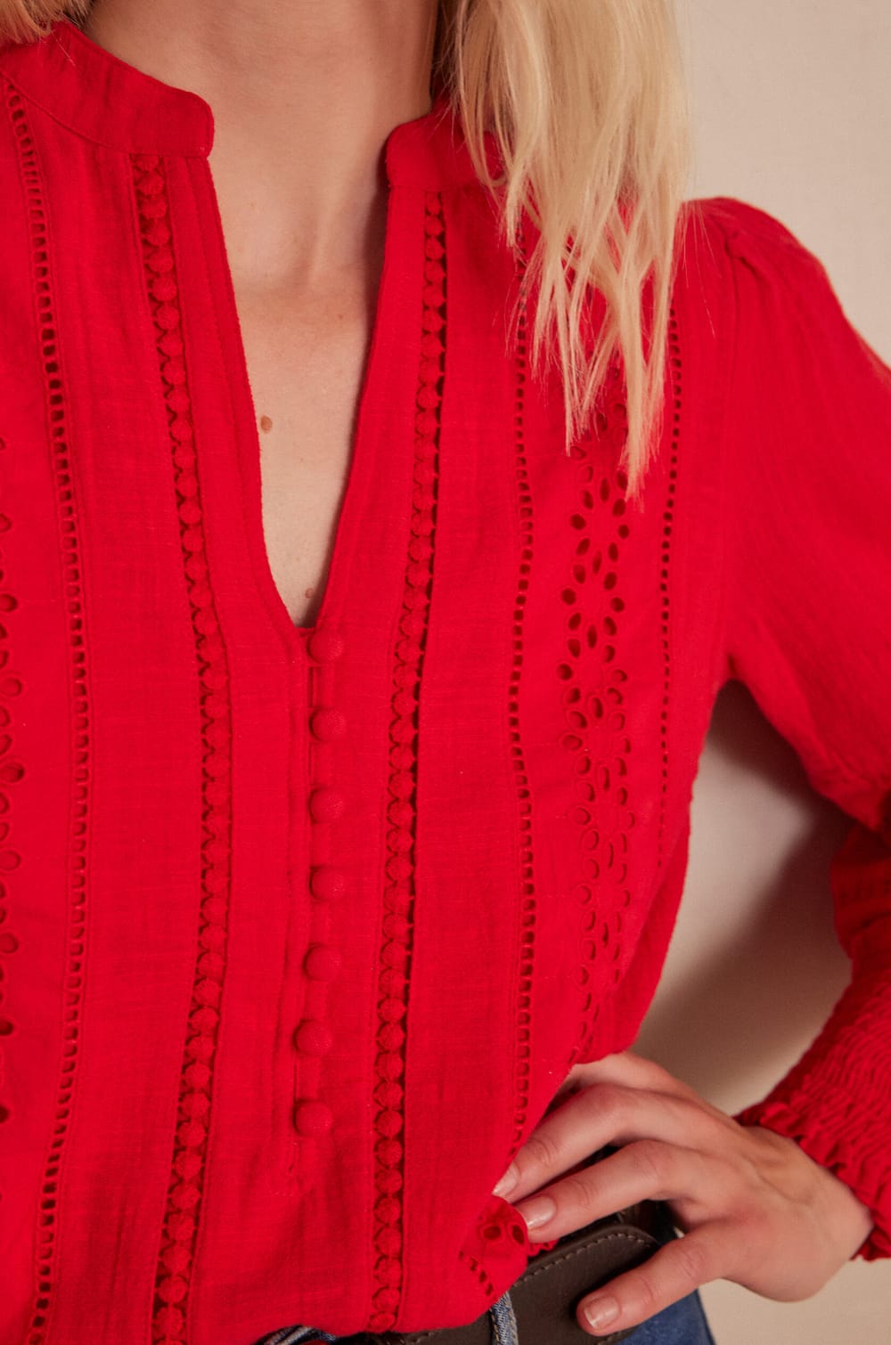 Blouse BAILA en coton;${refinementColor}