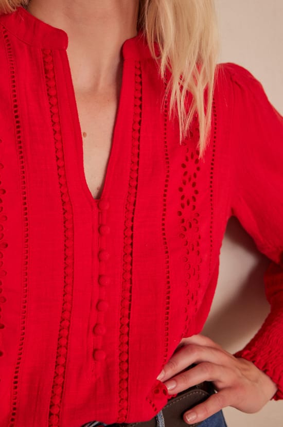 Blouse BAILA en coton;${refinementColor}