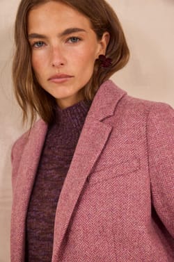 COURTNEY wool blend blazer jacket;${refinementColor}