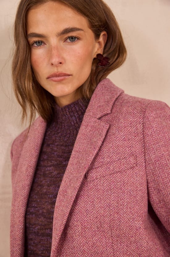 COURTNEY wool blend blazer jacket;${refinementColor}