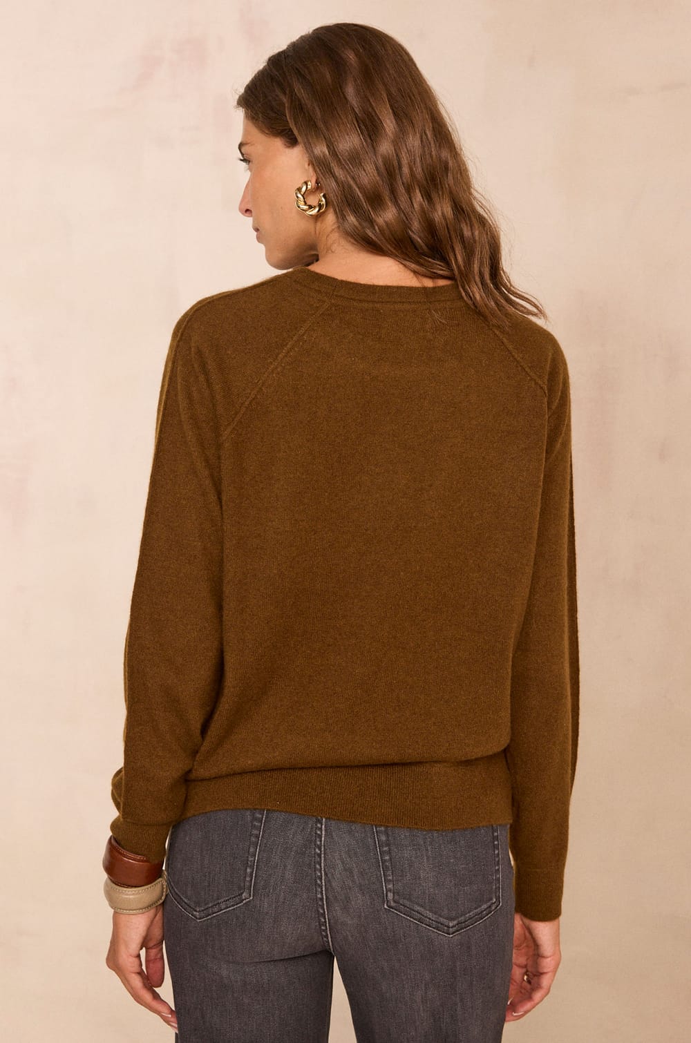 Long sleeve cashmere sweater 2 strands ARISTIDE;${refinementColor}