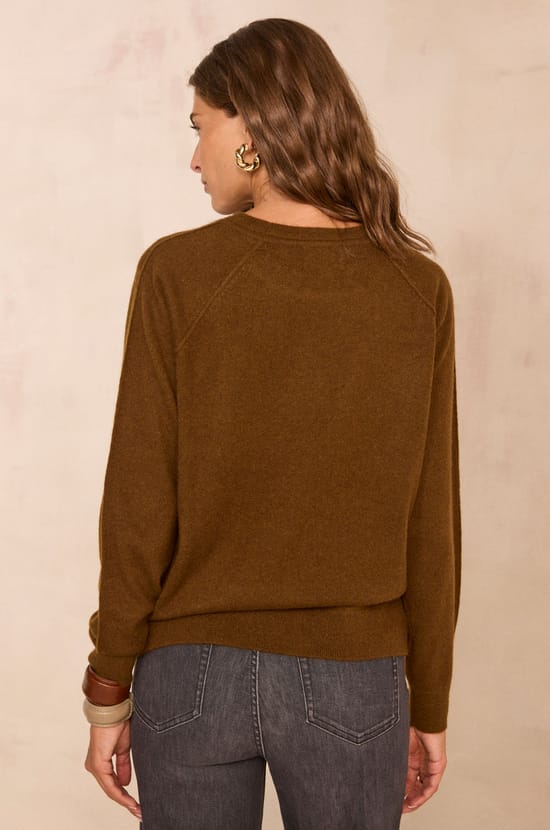 Long sleeve cashmere sweater 2 strands ARISTIDE;${refinementColor}