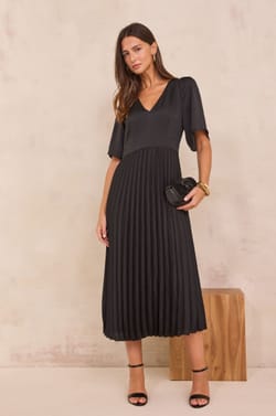 BILLIE Pleated Long Dress;${refinementColor}
