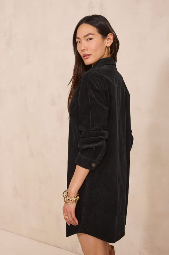 Robe chemise CENDRA en velours;${refinementColor}