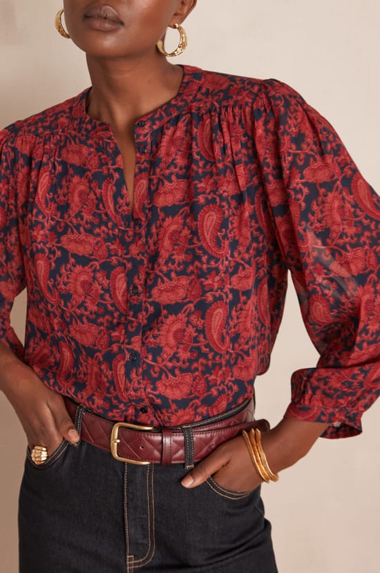 DIANE floral print Blouse;${refinementColor}