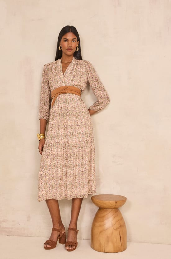 Printed straight dress RANIA;${refinementColor}