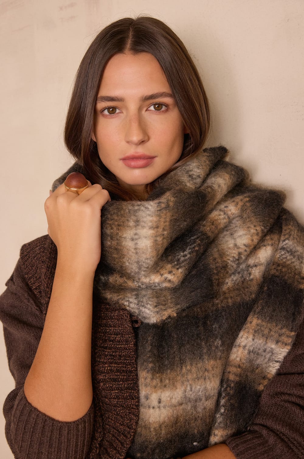THEODORE checked scarf;${refinementColor}