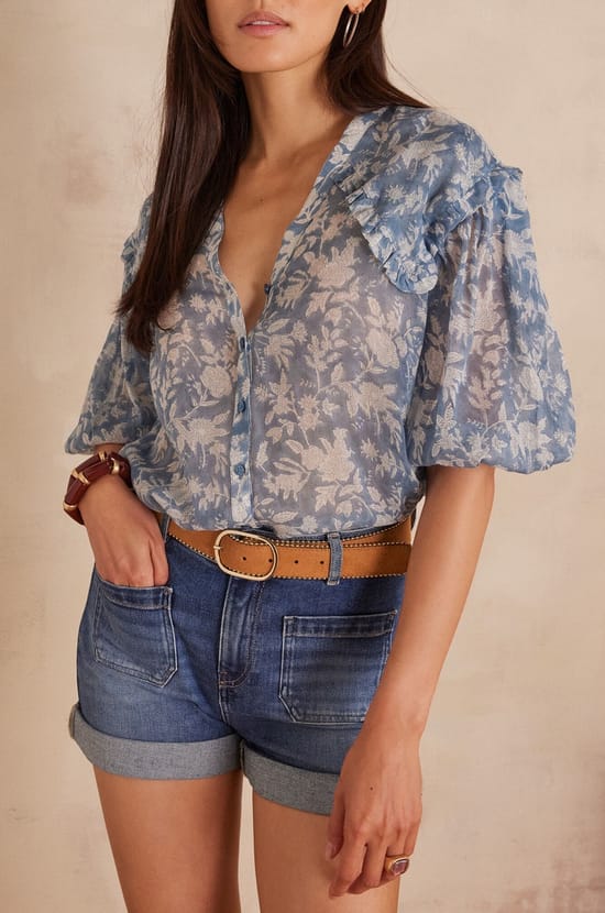 Blouse PIO en coton;${refinementColor}