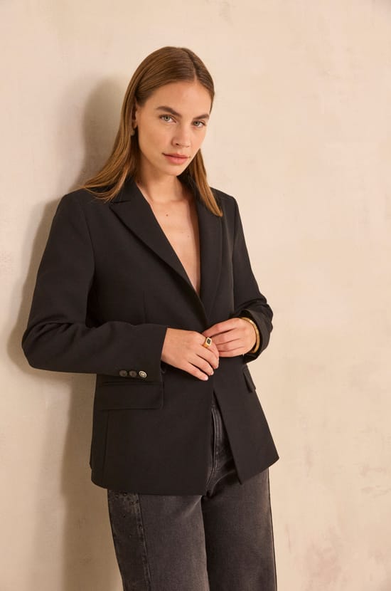 Black tailored jacket SIMONE;${refinementColor}