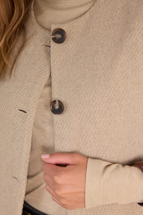 Vest met franjes PAIGE in wol;${refinementColor}