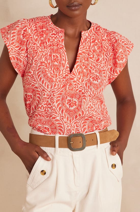Blouse BILLIE en coton;${refinementColor}