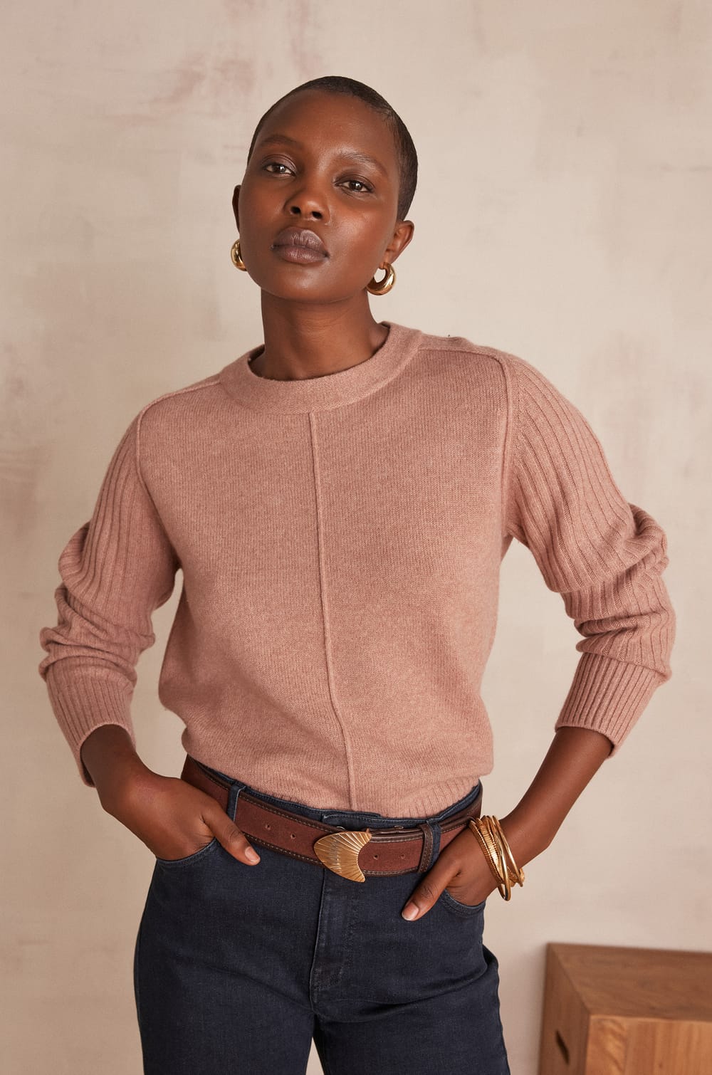 BROOKLYN ribbed wool Jumper;${refinementColor}