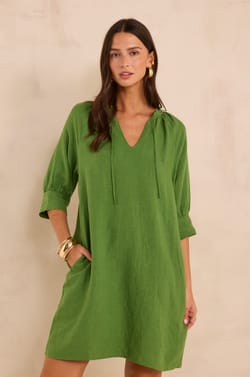 Straight linen dress BLINNY;${refinementColor}
