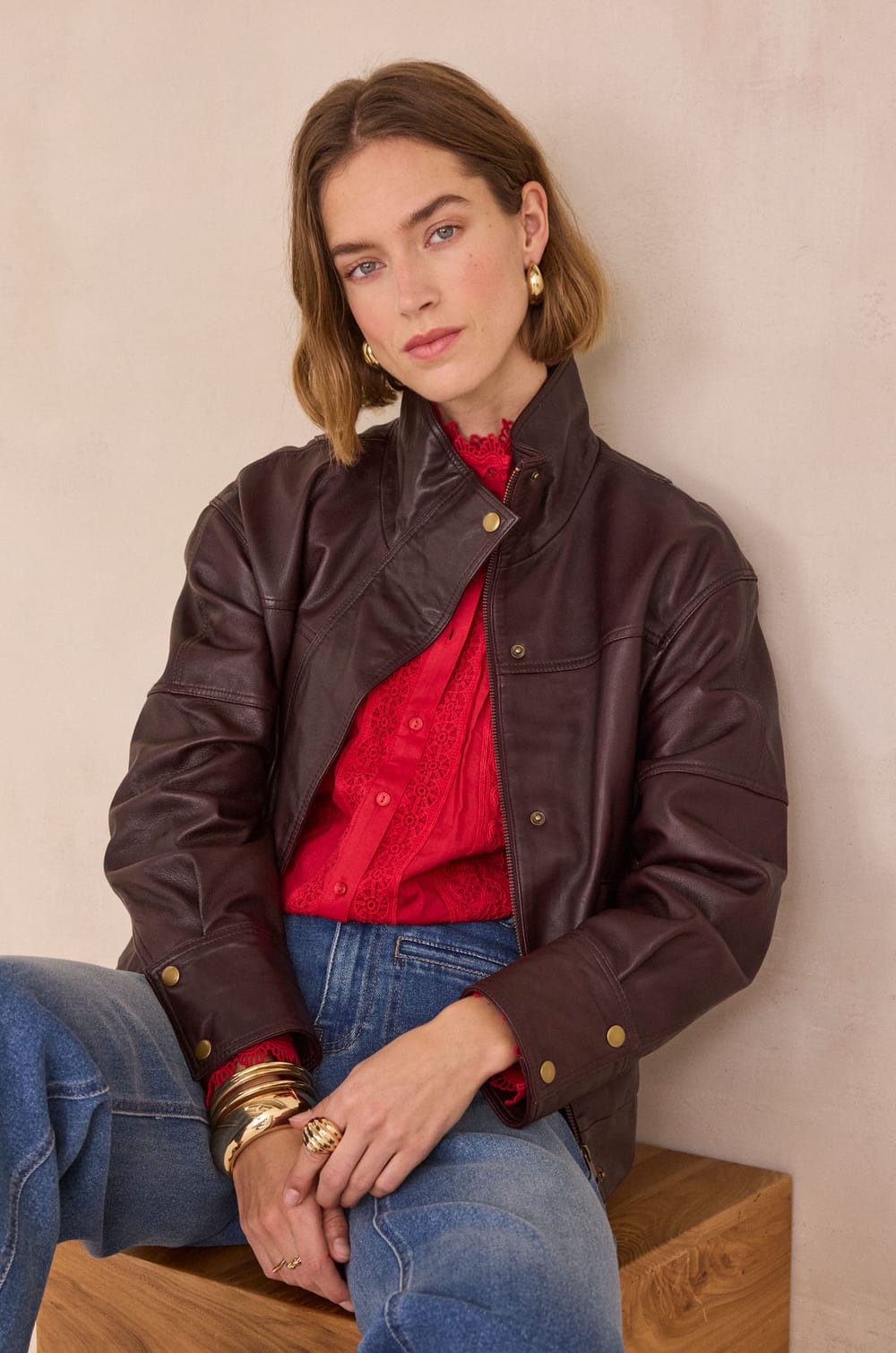 100% cotton embroidered blouse DALILA;${refinementColor}