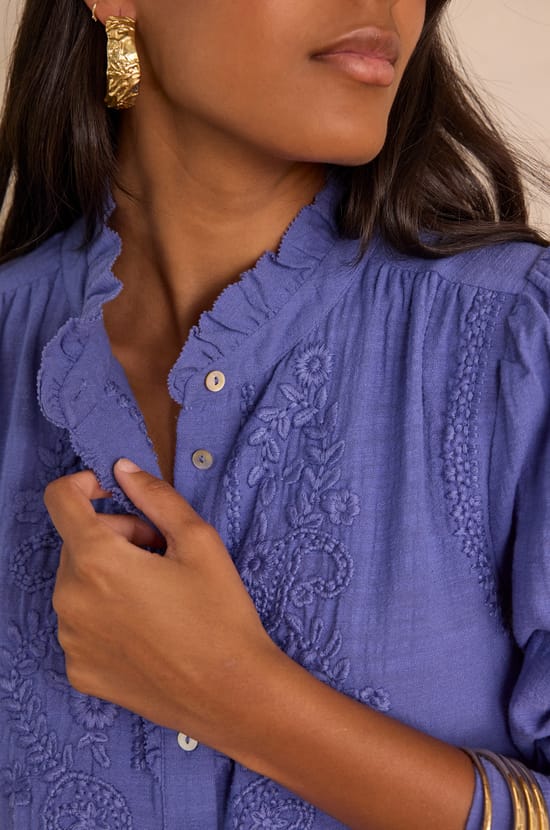 BROOKE blouse in 100% cotton;${refinementColor}
