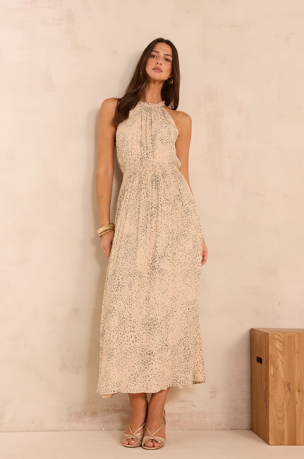 BAY fluid and straight printed dress;${refinementColor}