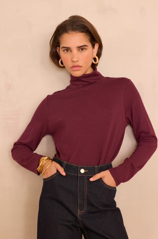 FERGUIE cotton turtleneck T-shirt;${refinementColor}