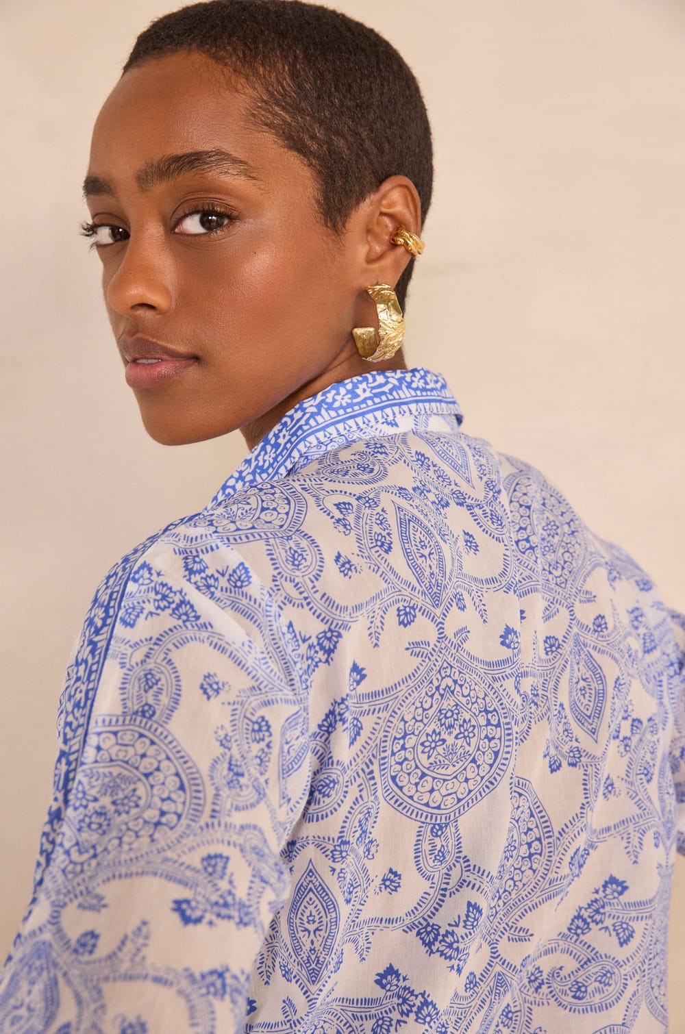 Chemise imprim&eacute;e &agrave; manches longues MATHILDE ;${refinementColor}