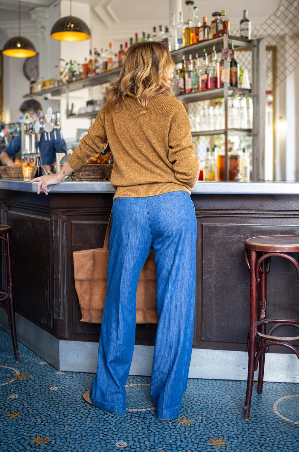 Wide denim pants Maison 123 x Marine Vignes MARCAN;${refinementColor}