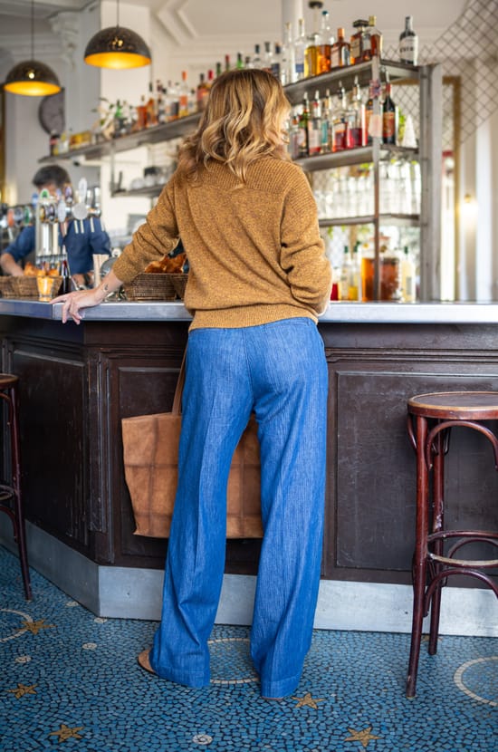 Wide denim pants Maison 123 x Marine Vignes MARCAN;${refinementColor}