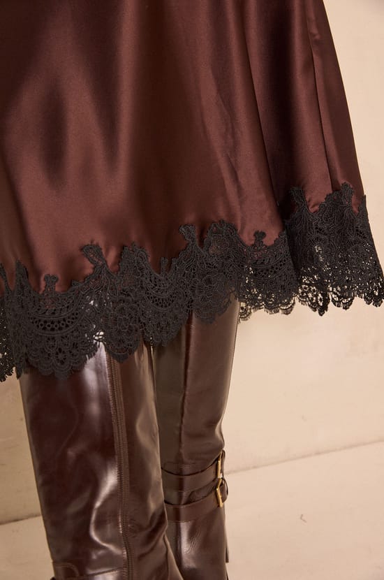 aubergine lace skirt ODILE;${refinementColor}