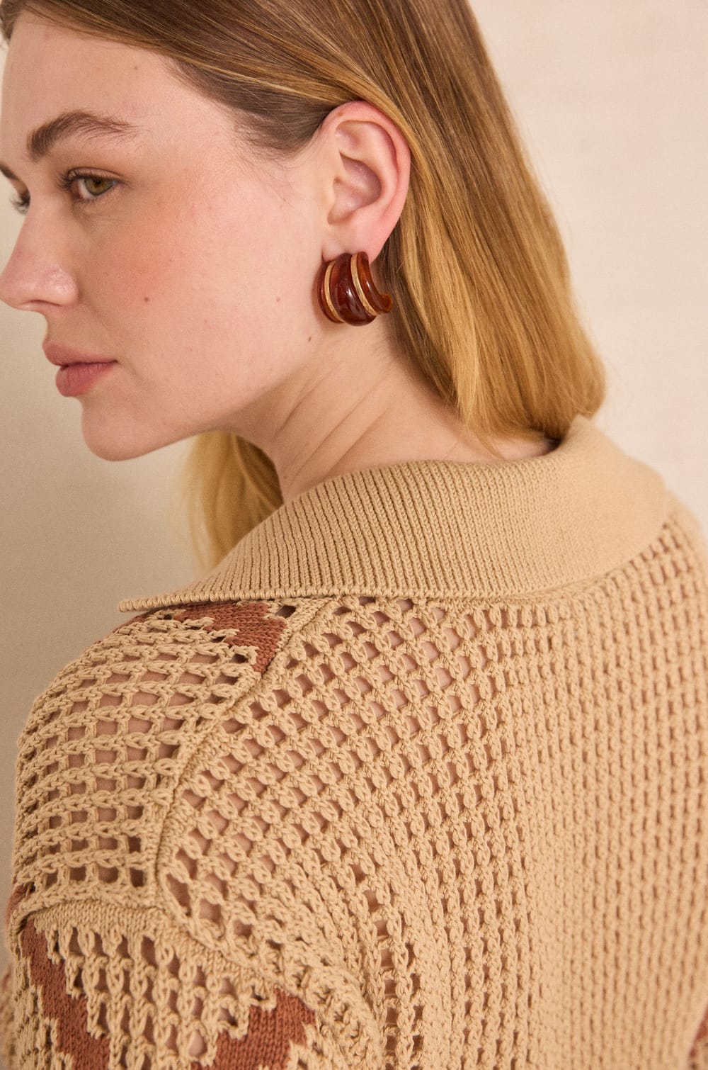 Pull &agrave; manches courtes en coton PERCY;${refinementColor}