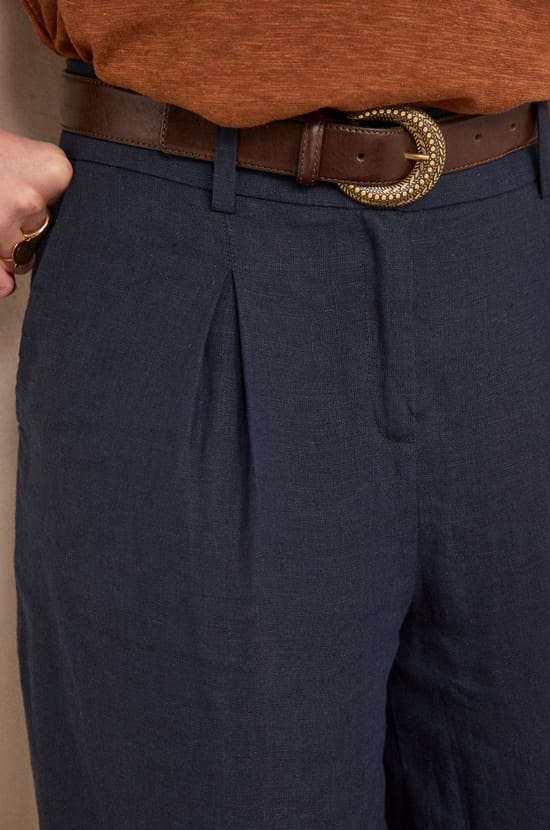 TINO wide linen trousers;${refinementColor}