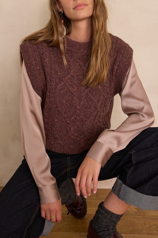 Pull sans manches BALKIS en laine;${refinementColor}