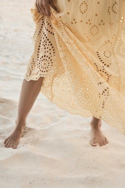 Embroidered cotton strap dress BERYLE;${refinementColor}