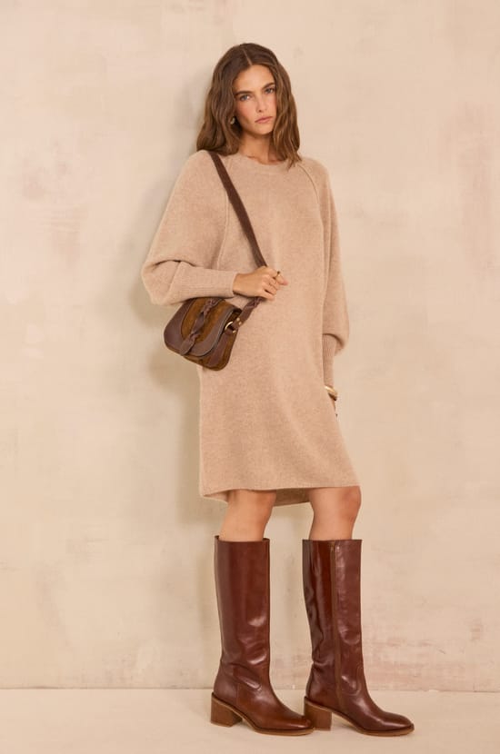 Princess cashmere sweater dress;${refinementColor}