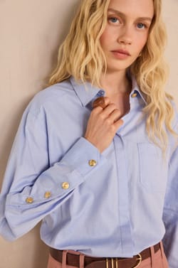 MACIE long-sleeve cotton blouse;${refinementColor}