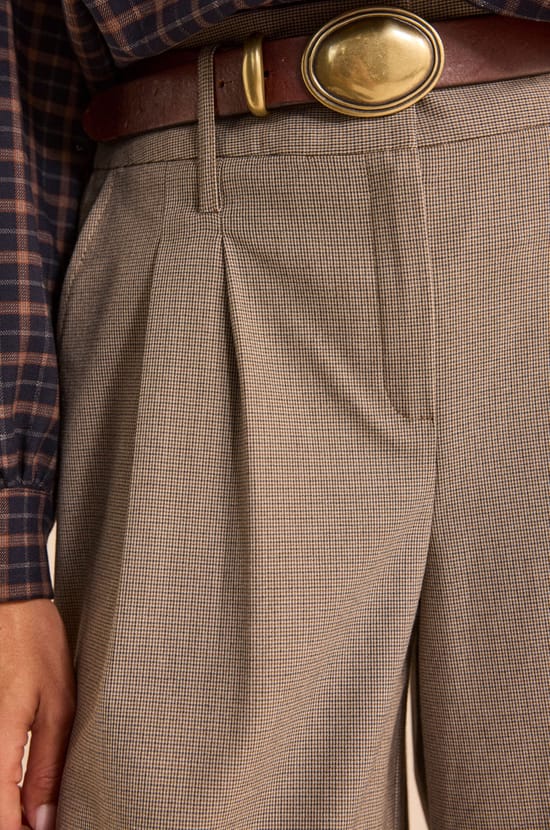 Wide beige viscose blend trousers LILY;${refinementColor}