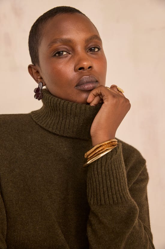 Khaki long-sleeve blended wool sweater ARNOLD;${refinementColor}