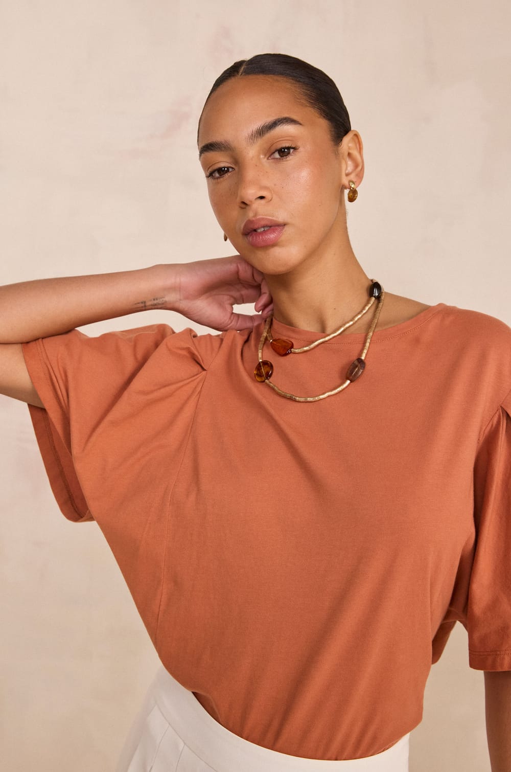 T-shirt manches courtes en coton LOREEN;${refinementColor}