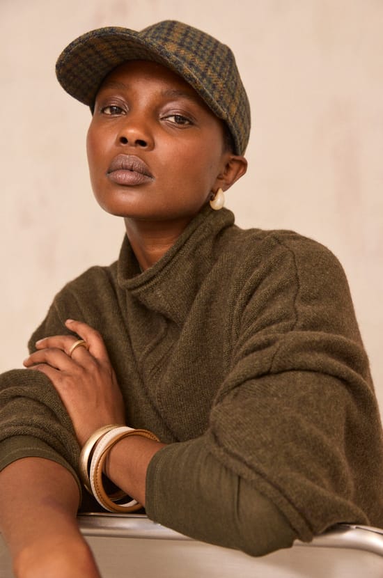 GASTON plaid printed cap;${refinementColor}