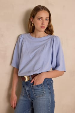 ANGELE T-shirt in hemp and cotton;${refinementColor}