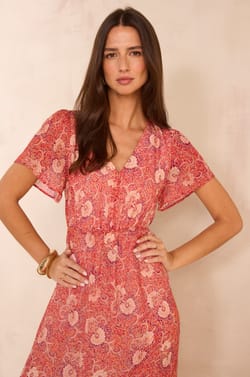 Flowing printed dress PRUDENCE;${refinementColor}